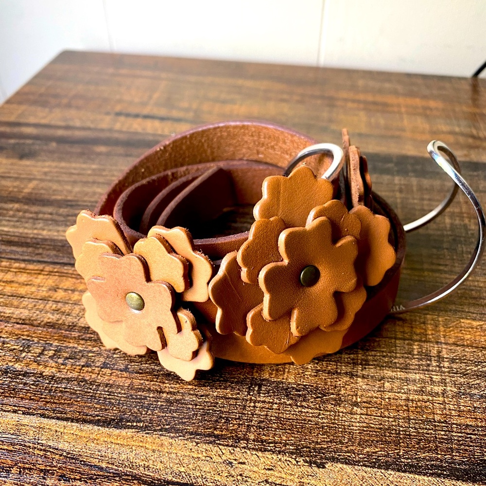 Anthropologie Leather Bouquet Belt